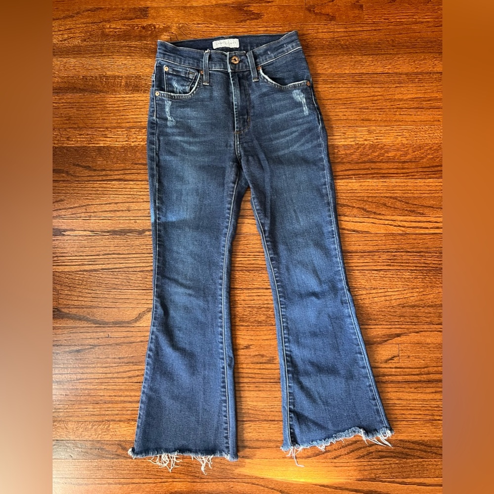 James Jeans Kiki Frayed Hem Crop Jeans Blue Size 26